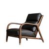 Silla de Madera Maciza de Nogal Negro Norteamericano Sillón Individual de Cuero para Sala de Estar Silla de Ocio de Estilo Chino Nuevo Simple Elegante Muebles