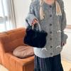 Bolso de Mano Plisado Otoño e Invierno para Mujer Bolso Niche de Cadena Cruzado para Todo Combinar Bolso Tote de Hombro de Alta Gama Bolso de Felpa para Mujer