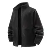 Reversível Espessado! Jaqueta Casal Masculina Outono Inverno 2025 Nova Armazenamento de Calor Gola Alta Cor Lisa Lã Jaqueta Casaco