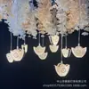 Candelabro acrílico electrochapado para bodas de 10 brazos luz decorativa para salón de bodas de hotel salón de banquetes luces de cadena para ambiente de fiesta navideña