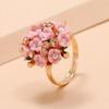 Conjunto de Anéis de Flor Cuidadosamente Selecionados, Anel de Flor de Cerâmica com Diamante Feminino Personalizado e Moderno, Estilo Simples, Fonte Aliexpress