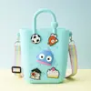Monedero de silicona con forma de cueva cuadrada para niños, bolso cruzado para caminar, divertido y bonito bolso de silicona para cambio.