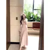 Atuendo Atmosférico Estilo Coreano con una Rica Vibra Femenina, Ribeteado con Encaje, Tejido Esponjoso, Cintura Entallada, Vestido Dulce para Mujer