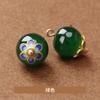 Botones de Perlas de Bola de Cristal, Botones de Tendencia Nacional Imitación Jade, Traje Tang Dinastía Han, Decoración de Cheongsam Estilo Antiguo, Botones Cosidos a Mano, Jinda