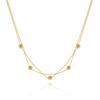XL502 ballena lluvia joyería versátil doble capa alta calidad cuentas doradas cadena clavícula pequeño frijol dorado disco saltando collar acero de titanio
