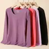 Traje de mujer de terciopelo sin costuras térmico otoño e invierno top grueso forrado de polar una pieza camiseta interior ropa de otoño mujer