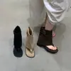 Sandalias de Dedo Abierto con Hebilla Retro para Mujer 2026 Nueva Moda Elegantes Adelgazantes Versátiles Botines de Tacón Grueso