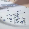 Pedras de Strass Zircônia Azul Claro com Fundo Reto para Nail Art, Pedras de Strass Zircônia Azul Mini com Fundo Reto Misturadas com Decorações de Unha Marquise, Gota e Quadradas