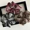 Goma para el pelo de punto de colores degradados estilo coreano y japonés con diseño único y borde fruncido para coleta