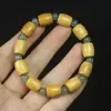 Pulsera de cuentas de ébano, oro, sándalo, barril, 10 mm, lingote verde, para hombre y mujer, simple, literaria, pulsera de cuentas de rosario, fabricantes