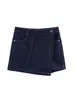 Falda pantalón de camisa marca Z Europea y Americana de doble pecho mezclilla corta Transfronteriza AliExpress más vendido INS mezclilla top de mujer cómodo ZA