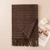 Cachecol de imitação de caxemira para mulheres, versão coreana, novo estilo de inverno, xale quente versátil de alta qualidade, xale para ar condicionado e aquecedor de pescoço com estampa pied-de-poule