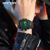 Popular Reloj Electrónico para Hombre Sanda Impermeable para Exteriores Tendencia de Moda Tecnología Negra Multifuncional Despertador para Hombre Reloj Cronógrafo