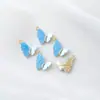 Borboleta Pendurada Banhada Diamante Exquisito Estéreo Brilhante Acessórios de Joias Pingente de Colar Brincos DIY