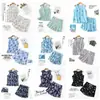[Dropshipping/Venta al por mayor] Conjunto de pijama de verano para mujer con top de punto de algodón, estampado de dibujos animados, ropa de casa, talla grande
