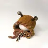 Sombrero Peludo de Monstruo Pequeño Otoño e Invierno Engrosado Cálido Protección para Orejas Divertido Baotou Felpa Sombrero Lei Feng Moderno Elegante
