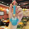 Llavero de Muñeco de Cabeza de Mickey con Pedrería Creativa de Gama Alta, Cadena de Garra Brillante Linda, Accesorio para Bolso de Mujer con un Toque de Sofisticación