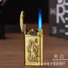 Encendedor Evergrande 606 de Bronce, tipo balancín, a prueba de viento, llama azul recta, metálico, Exportación Transfronteriza