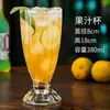 Copo de Vidro Espesso para Suco Copo para Bebida Gelada Copo para Milk Tea Copo Criativo Popular para Smoothie Milkshake Copo para Bebida Gelada Listrado 5110