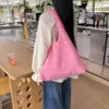 Bolso Chaleco de Hombro Único Plisado Fresco y Sencillo Ins Casual de Gran Capacidad Bolso de Compras Versión Coreana Bolso Escolar Sencillo para Estudiantes