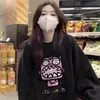 Sudadera Fina con Cuello Redondo de Dibujos Animados Anime para Mujer Diseño de Primavera y Otoño Nicho Holgada Talla Grande con Capucha Top Versátil