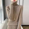Ropa de Primera Línea Cuello Alto para Mujer Jale Ajustado Suéter Color Sólido Elegante para Viajar Manga Larga Andy Terciopelo Tejido Respaldo