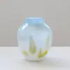 Jarrón de Vidrio Medieval Francés, Adornos Esmaltados de Lujo Ligero, Arreglo Floral para Sala de Estar, Decoración Retro para el Hogar, Dispositivo de Flor Hidropónica Artístico