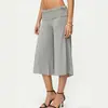 Calça jeans casual de cintura baixa cropped com cós largo, ilhós metálicos duplos, estilo punk Y2K europeu e americano, fivela prateada, perna larga levemente flare, comprimento médio