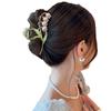 Horquilla de alta gama para mujer con diseño de flor de hada de verano, elegante tocado francés con clip de tiburón