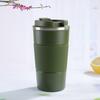 Transfronterizo Nuevo Acero Inoxidable 304 Vacío Tercera Generación Taza de Café Aislamiento Térmico Cubierta de Silicona Negocios Tapa abatible Taza de Agua para Coche