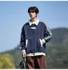 Atacado de Fábrica Tamanhos Grandes Extra Grandes Tops Cardigãs Moletons Jaquetas Forradas com Fleece Jaquetas Masculinas Color Block Casuais