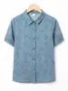 Nova Camisa de Algodão Puro de Manga Curta para o Verão 2026 da Mamãe, Roupas Casuais Novas para Mulheres de Meia-Idade e Idosas, Tops Estilosos para Senhoras Idosas