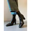 Botas de Tacón Grueso Retro Francés Chuyuji para Mujer 2026 Nuevo Otoño Invierno Negras Silenciosas de Tacón Alto para el Trabajo Botines