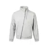 "Forro fino de forro polar" cremallera diagonal de 350g cuello alto con corte curvo chaqueta sudadera vintage Cleanfit para hombres y mujeres