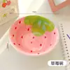 Conjunto de Tigelas de Cerâmica com Design de Morango de Alta Aparência, Tigela Fofa de Desenho Animado, Louça Delicada, Tigela de Arroz Infantil, Tigela de Sopa, Louça