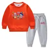 Traje de suéter para niños otoño e invierno 2023 estilo occidental nuevo traje cálido de invierno acolchado de terciopelo de manga larga para niños grandes