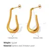 Pendientes Europeos y Americanos de Moda Transfronteriza Diseño de Alta Gama Irregulares en Forma de U Acero Inoxidable Chapado en Oro de 18K Huecos para Mujer