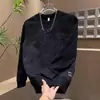 Outono Inverno Novo Estilo Versátil Tendência Moletom com Capuz Masculino Carimbo de Aço Letra Gradiente Top Manga Longa Casual Moda Tendência
