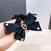 Diadema con lazo negro elegante de alta gama, estilo francés, nueva y elegante, estilo Chanel, cuerda para el cabello, anillo para el intestino grueso para mujer, accesorios para el cabello