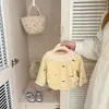 Camiseta de Manga Larga con Cuello de Encaje para Niñas, Capa Base Estilo Coreano para Bebé, Lunares y Moño, Ropa Interior para Primavera y Otoño