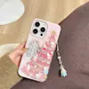 Capa de celular com glitter de árvore de Natal para iPhone 18 Pro Max, Apple 17 Pro, 16 premium com corrente, capa rígida 15 Pro