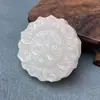 Pingente de Jade Afegão Jade Branco Mantra de Seis Palavras para Homens e Mulheres, Pingente de Lótus Verdadeiro Oito Tesouros Atacado Fornecimento para Transmissão ao Vivo