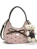 Bolso de Verano Transfronterizo con Lazo Rosa Bajo el Brazo Modelo Nuevo 2026 Bolso Cruzado Estilo Ballet de Gama Alta Bolso Baguette de Moda