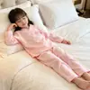 Pijama de Algodón Nube para Niñas Conjunto de Manga Larga y Pantalón Largo Cuello en V Dibujos Animados Lindo Ropa de Casa para Primavera y Otoño para Niños Mayores