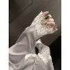 Pijama Morado Hielo de Seda Francés para Mujer, Nuevo Estilo Primavera/Otoño, Tallas Grandes, Ribete de Encaje, Cárdigan, Ropa de Casa de Lujo Ligero, Conjunto de Dos Piezas