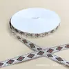 Cinta Bordada Jacquard de Seda Dorada de 1.5cm con Rombos Estilo Étnico Cinta Bordada Hecha a Mano DIY Accesorios para Ropa Decoración Antigua Dinastía Han