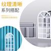 Material para modelo de construcción de mesa de arena DIY hecho a mano escena en miniatura paisaje cabaña ventana puerta versión simple 1:30