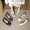 Zapatos de Mujer con Tacón Grueso Estilo Francés 2025 Primavera y Otoño Nuevos Versátiles de Punta Cuadrada Zapatos Tipo Mamá Tacón Medio Zapatos Profesionales de Trabajo con Suelas Suaves