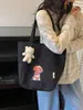 Nueva Bolsa de Compras para Niñas Estilo Transfronterizo con Estampado de Dibujos Animados Japoneses y Coreanos Bolso de Mano Versátil Bolso Tote de Hombro para el Trabajo