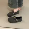 Zapatos Birkenstock aterciopelados para mujer 2026 otoño e invierno nuevos zapatos sin cordones zapatos perezosos añadidos mocasines cálidos de algodón zapatos de algodón Birkenstock